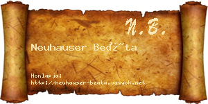 Neuhauser Beáta névjegykártya